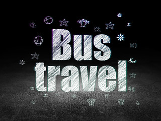 Image showing Tourism concept: Bus Travel in grunge dark room