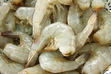 Image showing Whole raw prawns