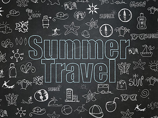 Image showing Tourism concept: Summer Travel on School Board background