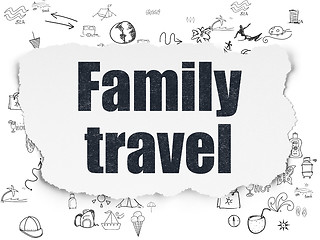 Image showing Travel concept: Family Travel on Torn Paper background