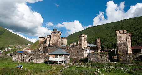 Image showing Towers in mountain village