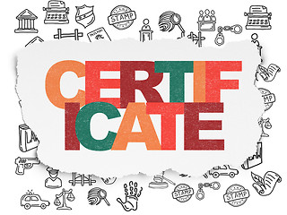 Image showing Law concept: Certificate on Torn Paper background