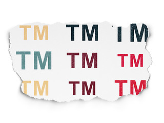 Image showing Law concept: Trademark icons on Torn Paper background