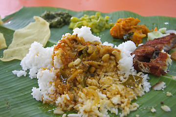 Image showing Indian banana leaf