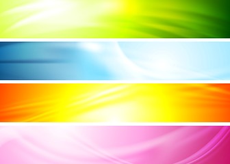 Image showing Smooth wavy abstract colorful banners