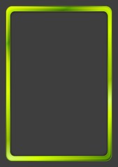 Image showing Bright green neon frame on dark background