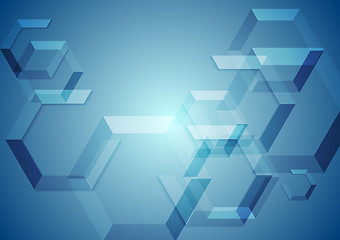 Image showing Hi-tech blue geometric background