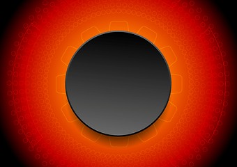 Image showing Abstract red tech background with black circle