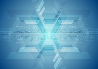 Image showing Blue technology geometric background