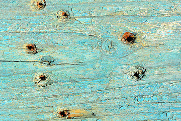 Image showing old blue wooden plank