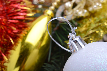 Image showing Christmas composition with Christmas balls and Christmas decoration