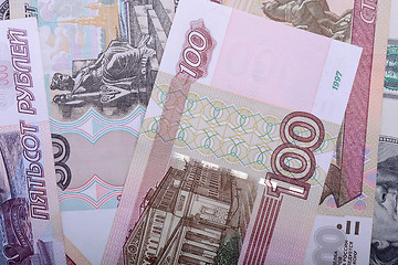 Image showing Russian Rouble Banknotes background