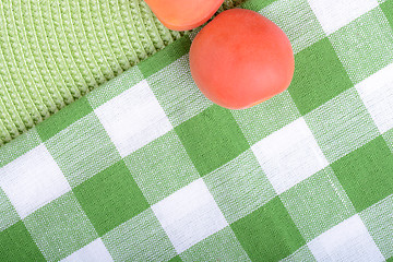 Image showing Full peaches close up on green background.