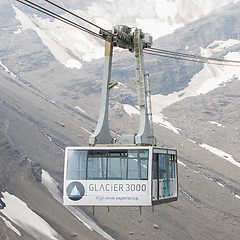 Image showing LES DIABLERETS, SWIZTERLAND - JULY 22: Ski lift to area Glacier 