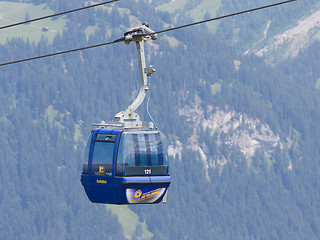 Image showing Lenk im Simmental, Switzerland - July 12, 2015: Ski lift in moun