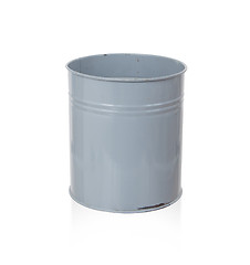 Image showing Old metal trash bin