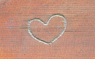 Image showing Heart carved in wood