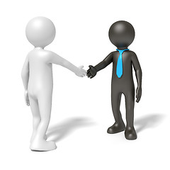 Image showing black and white man shaking hands