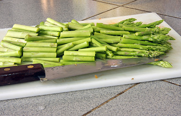 Image showing Sliced asparagus