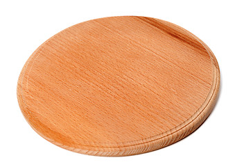 Image showing Round wooden kitchen board