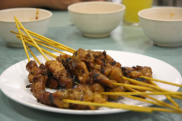 Image showing Satay skewers