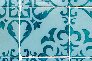 Image showing Traditional Portuguese glazed tiles