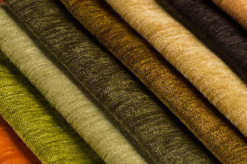 Image showing Multi color fabric texture samples