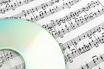 Image showing CD on sheet music