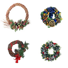 Image showing Set of four Christmas door garland