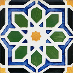 Image showing Traditional Portuguese glazed tiles