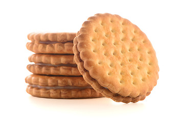 Image showing Sandwich biscuits with vanilla filling