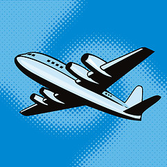 Image showing Airplane flying overhead