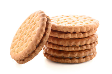 Image showing Sandwich biscuits with vanilla filling