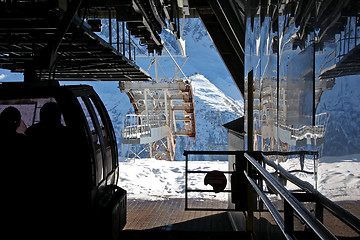 Image showing Cable car in mountains