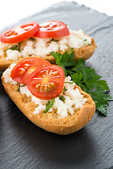 Image showing Bread with cottage