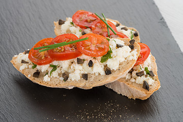 Image showing Bread with cottage