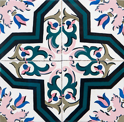 Image showing Traditional Portuguese glazed tiles