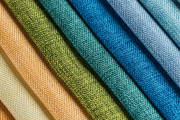 Image showing Multi color fabric texture samples