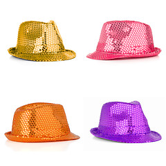 Image showing Set of four paillette hats