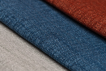 Image showing Multi color fabric texture samples