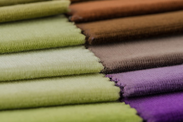 Image showing Multi color fabric texture samples