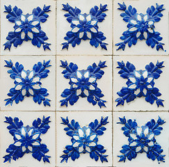 Image showing Traditional Portuguese glazed tiles