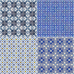 Image showing Set of four ceramic tiles patterns