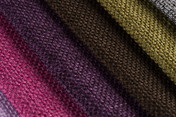 Image showing Multi color fabric texture samples