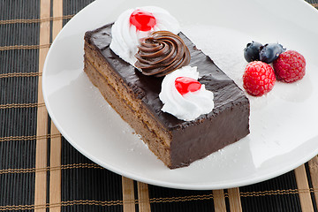 Image showing Piece of chocolate cake