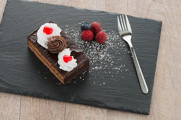 Image showing Piece of chocolate cake