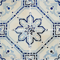 Image showing Traditional Portuguese glazed tiles