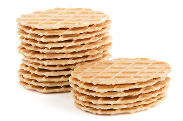 Image showing Pile of sweet waffles