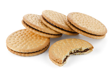 Image showing Sandwich biscuits with chocolate filling