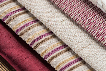 Image showing Multi color fabric texture samples